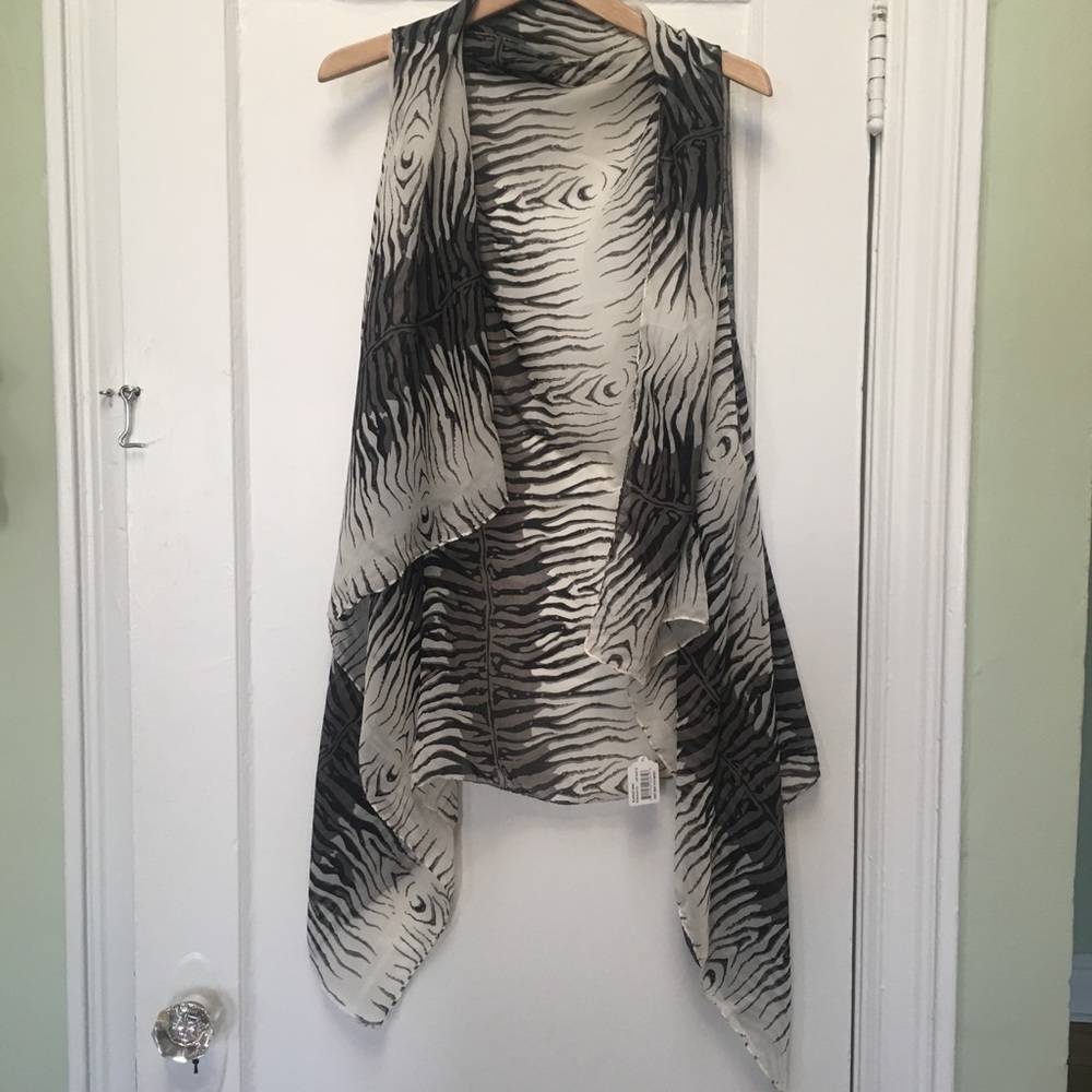 Zebra print convertible shawl or vest